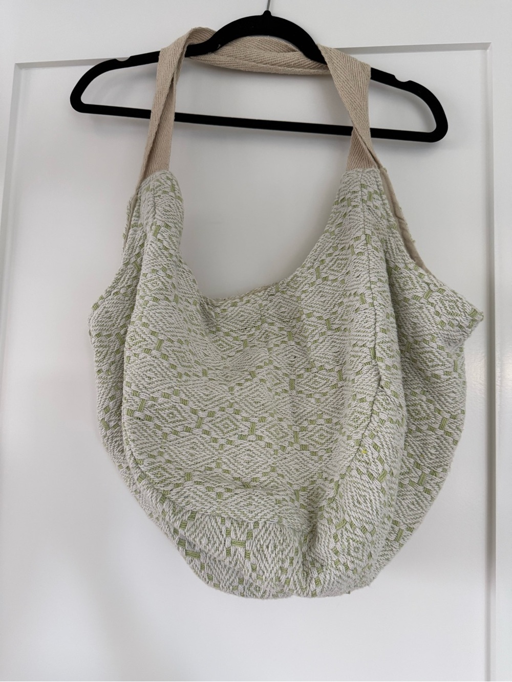 Moksha Ibiza Woven Tote Bag in Light Green and Cream - New with Tag